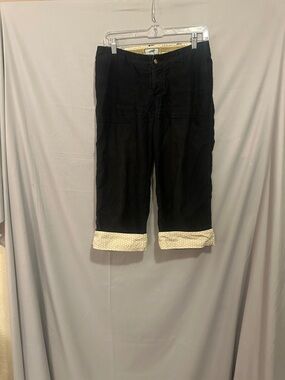 Horny Toad Black Crop Chinos with Printed Cuff